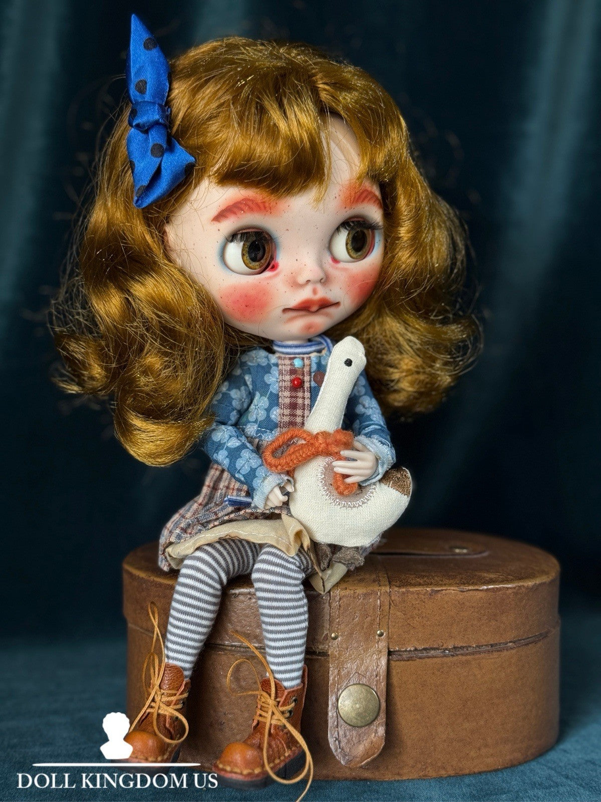 OOAK Custom Blythe 11” Artist BJD Doll With Goose Toy