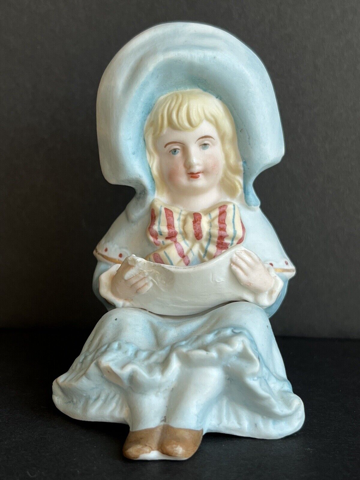 Antique German Gebruder Heubach (?) Unmarked Bisque Boy Figurine