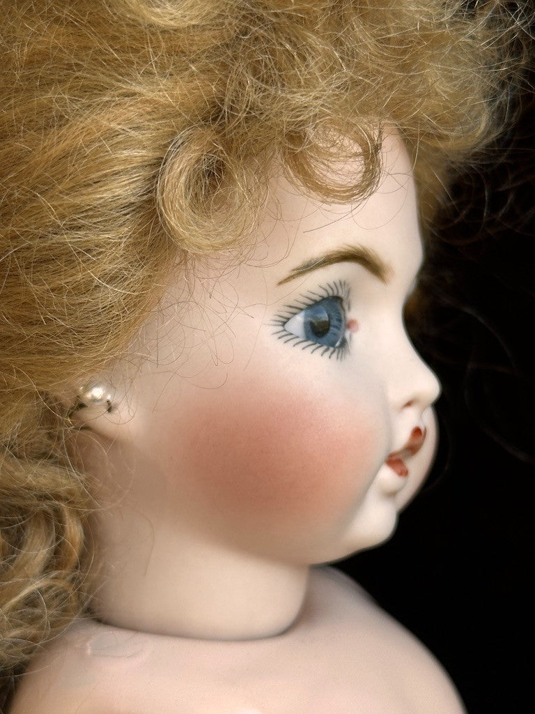 Vintage Porcelain Composition 12.5” Reproduction of Antique French Bru Jne Doll