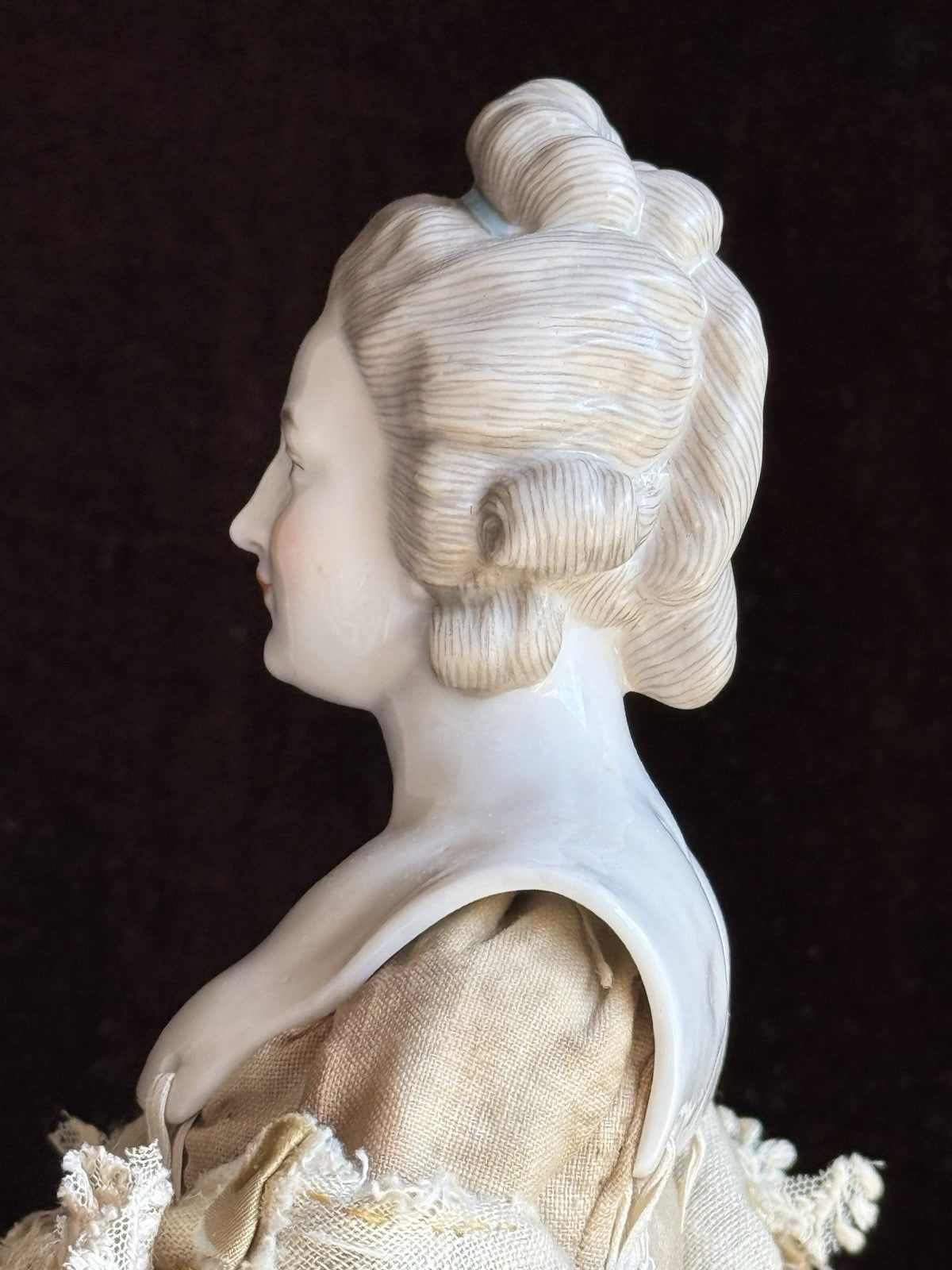 Rare Antique German 14” Kister Lady Fashion Porcelain China Head Doll