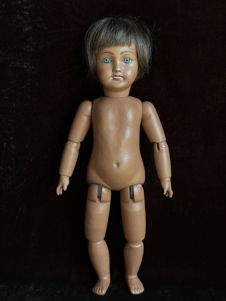 Rare Dark Complexion 12" Porcelain Composition Repro of Bleuette Unis 301 Doll