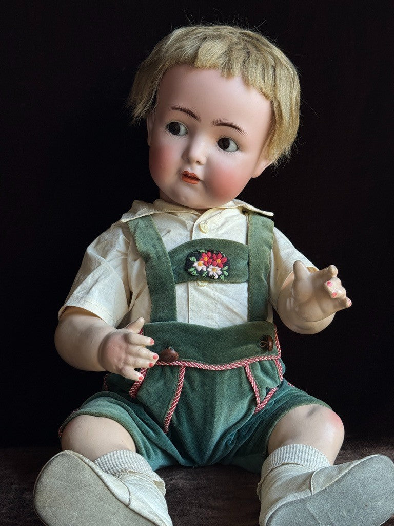 Antique German 21" Franz Schmidt 1295 Bisque Head Baby Doll Flirty Eyes