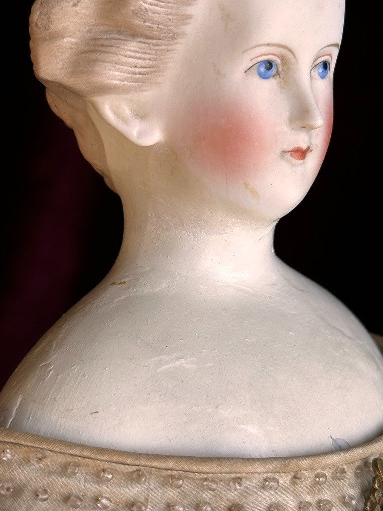 Antique German 18” Countess Dagmar Parian Bisque Head China Doll