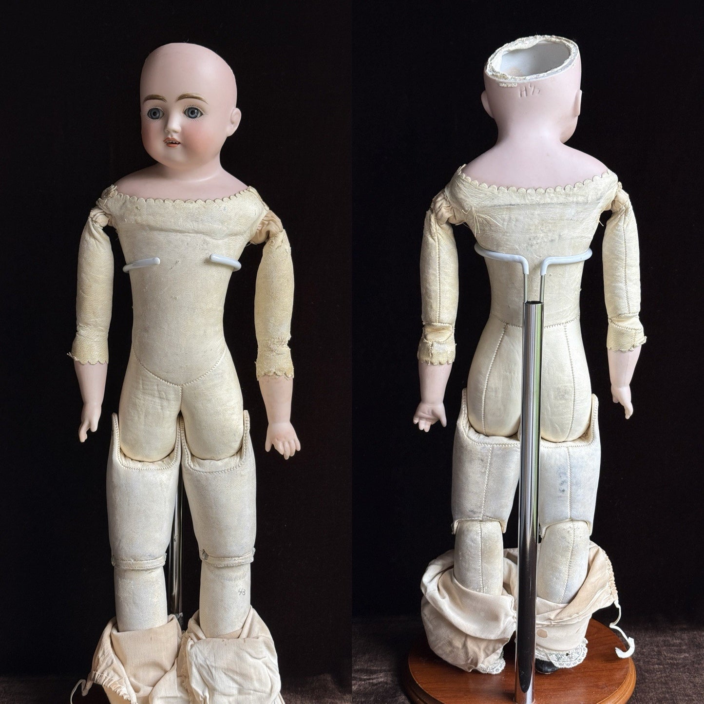 Antique German 20” Early Kestner Alphabet Series Turned Head Bisque Head Doll