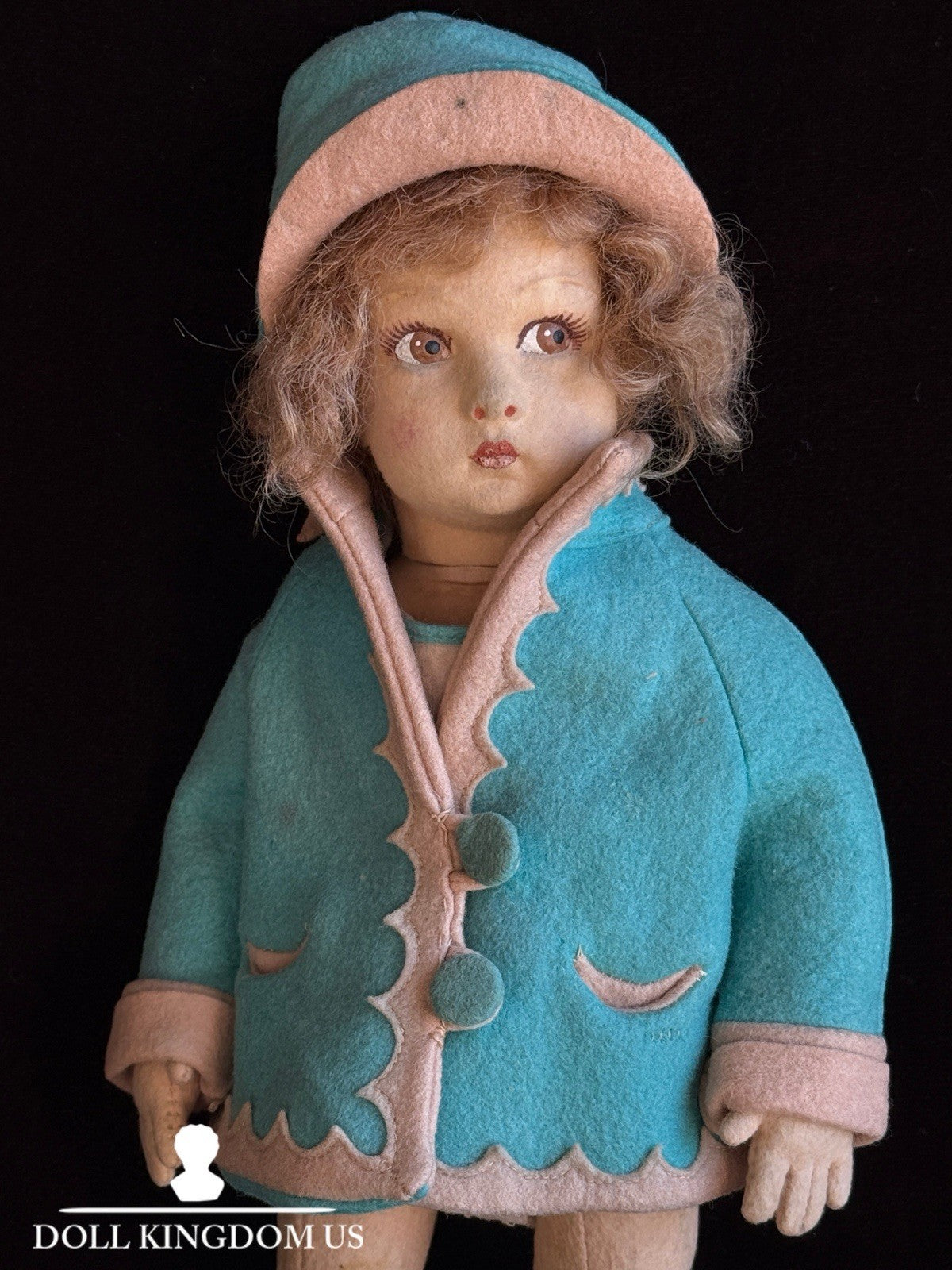 Vintage Italian 12” Lenci 111 Felt Cloth Character Doll