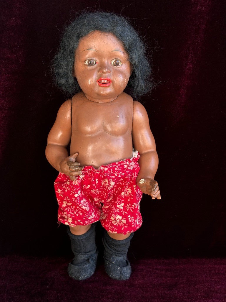Rare Antique German (?) Koenig Wernicke (?) Dark Complexion Baby Toddler Doll
