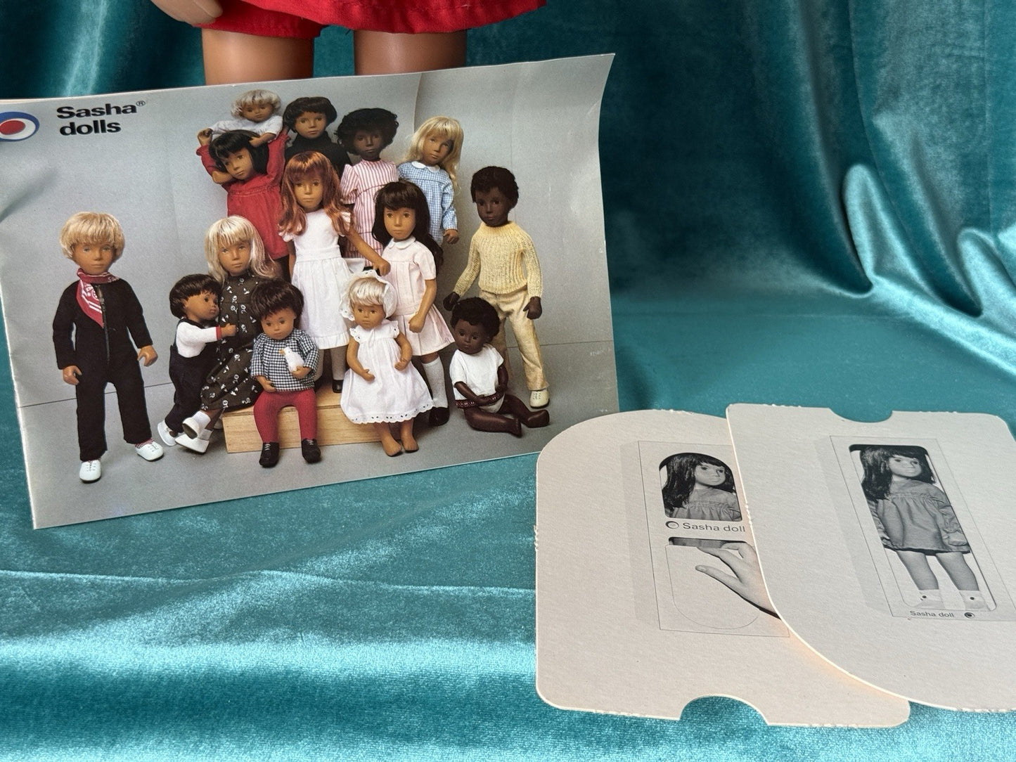 Collectible England Vinyl Sasha Brunette Red Dress 104 Girl Doll with Box