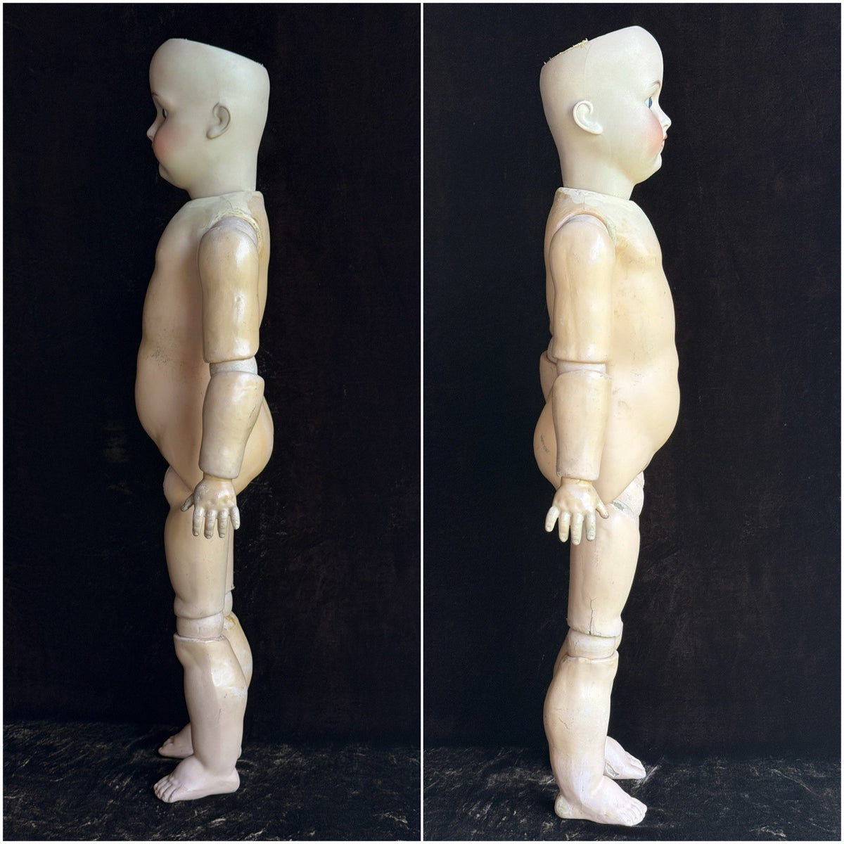 Antique German 27” Hertel Schwab 136 Bisque Head Doll