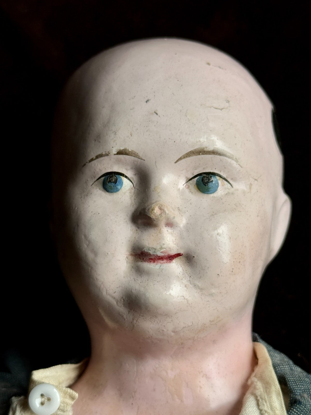 Antique French 23” Papier Mache Male Doll