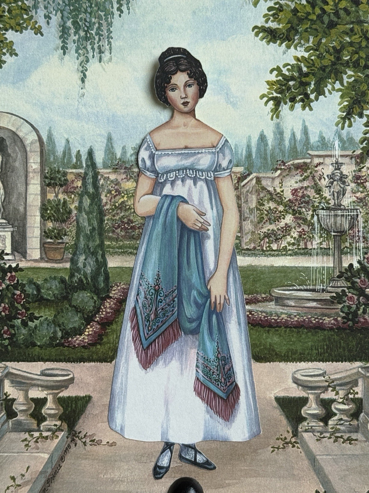 1998 UFDC New Orleans Karen Prince Jardins des Tuileries Paper Doll Souvenir