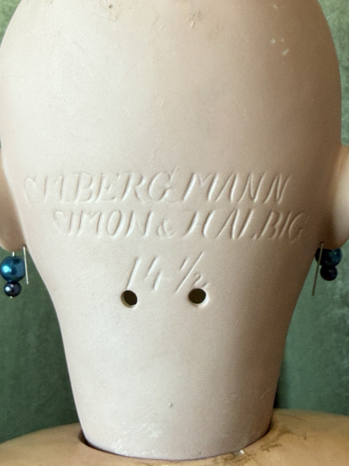 Antique German Simon Halbig CM Bergmann 33” Doll Bisque Head Composition Body