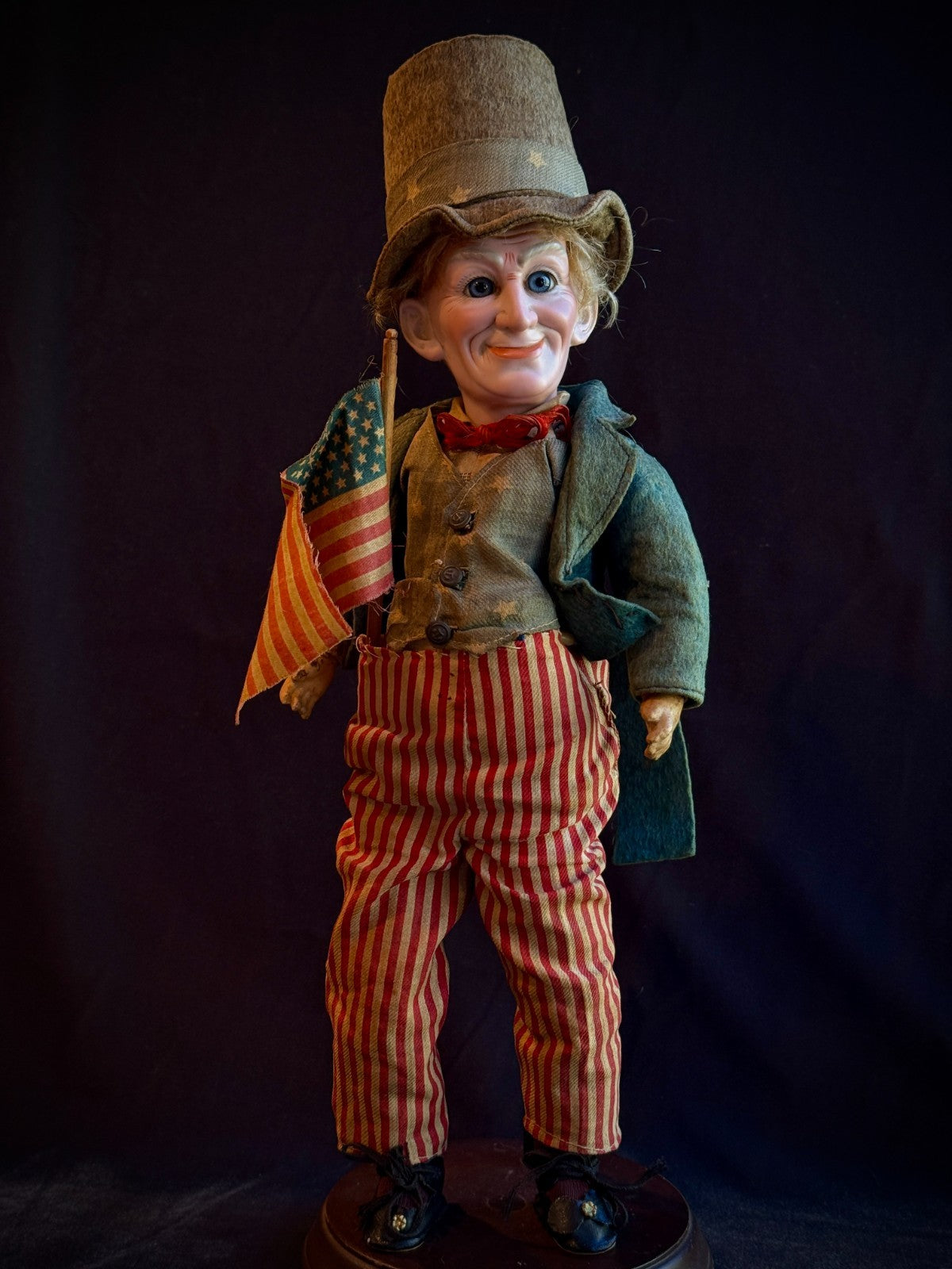 Very Rare 13.5” Antique German Cuno Otto Dressel Uncle Sam Character Bisque Doll