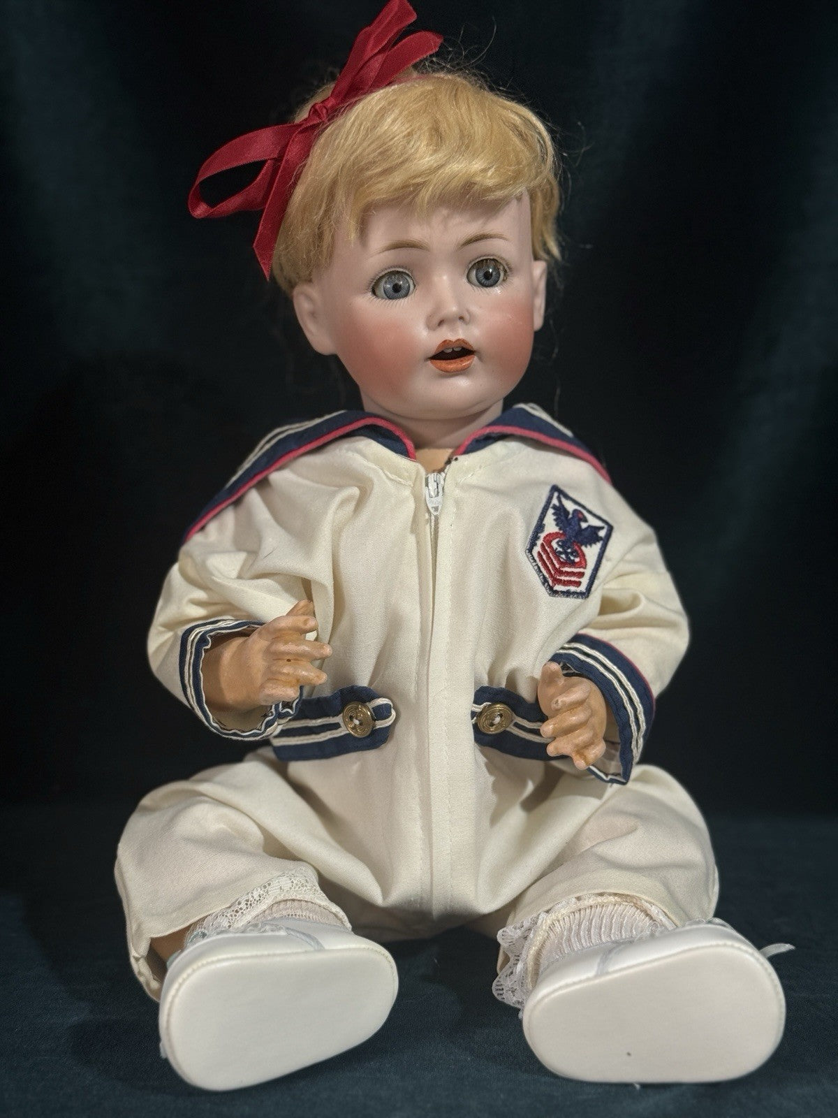 Antique German J.D. Kestner Mold 257 Bisque Head Character Baby 17” Doll