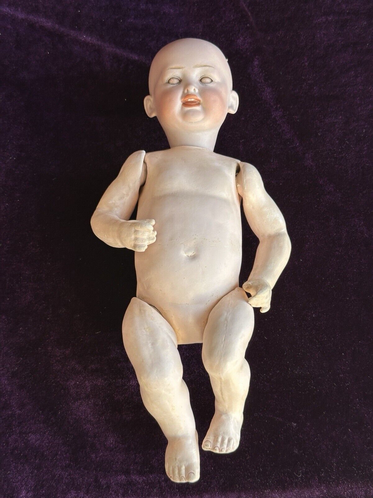 Rare Antique German 11.5” Kley Hahn 160 Open/Closed Mouth Bisque Head Baby Doll