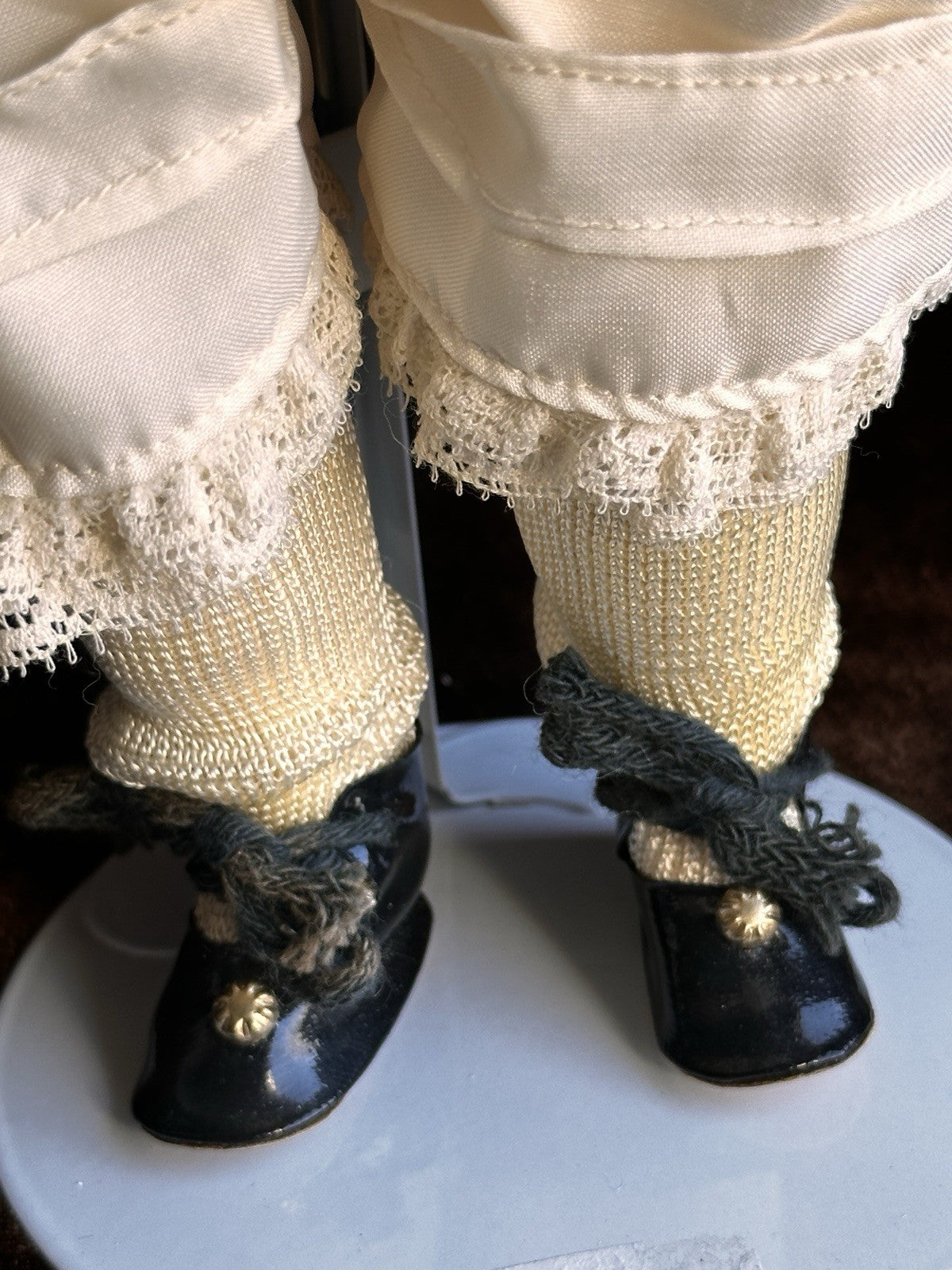 Vintage 12.5” Porcelain Comp Reproduction of Antique French Andre Thuillier Doll