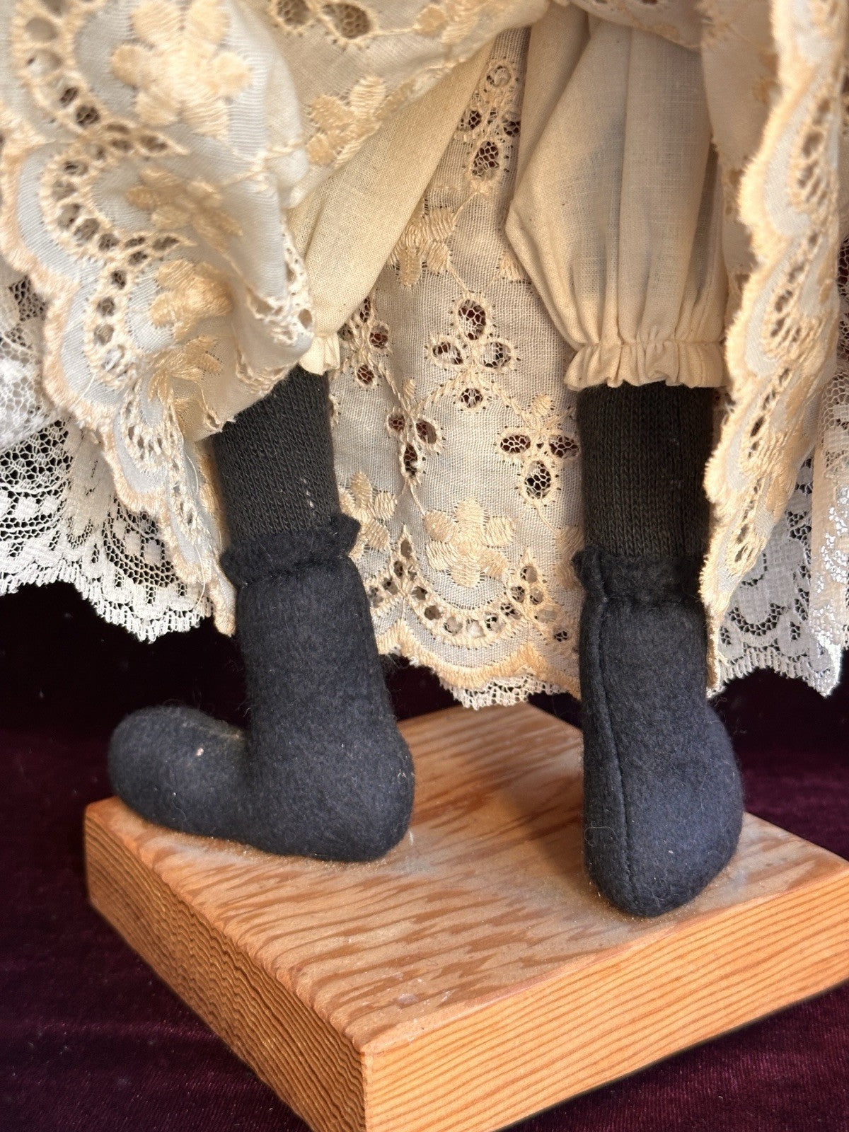 Vintage NIADA Artist Ellen Turner Cloth Painted Handmade 17” Doll with Tag