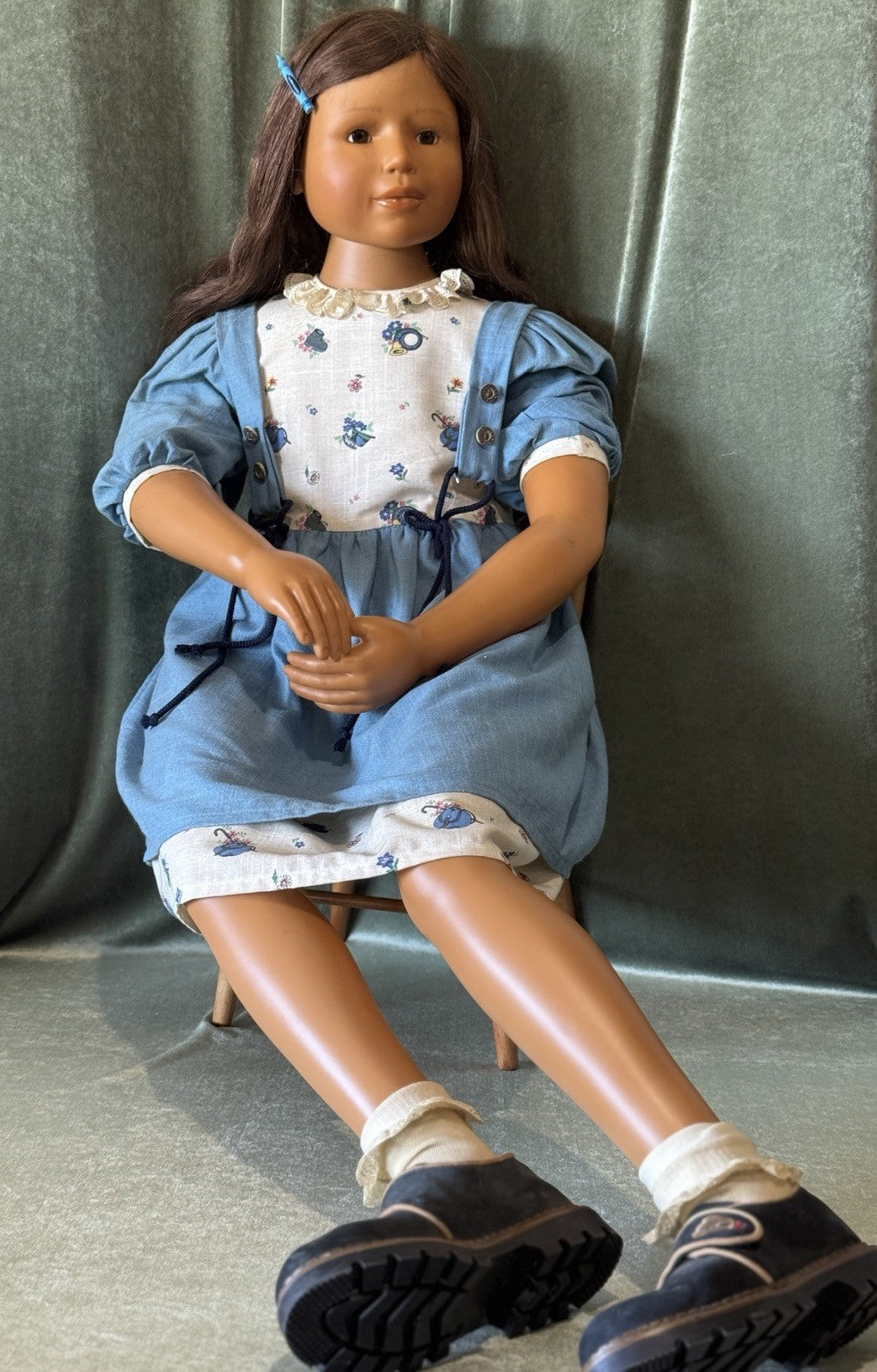 Huge 46” Collectible German Artist Evelyn Leman Vinyl Girl Doll
