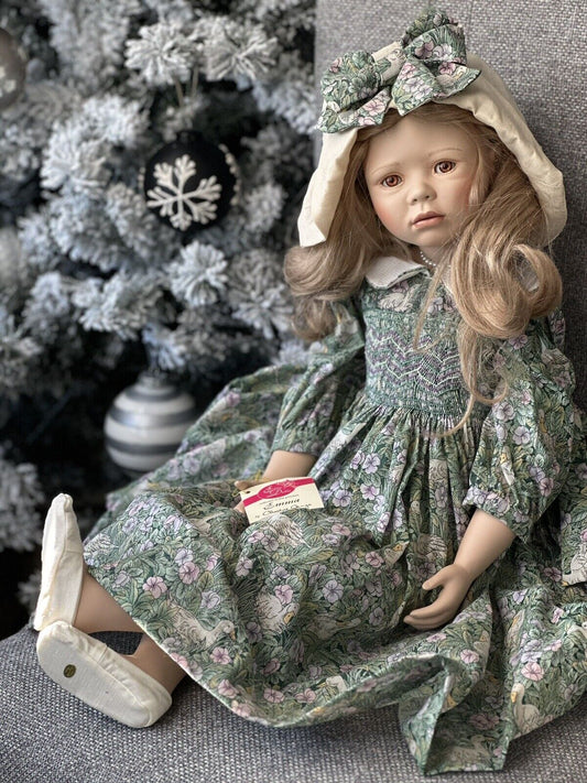 Lifelike 28” Collectible Porcelain Doll “Emma” by Christine Orange LE 750