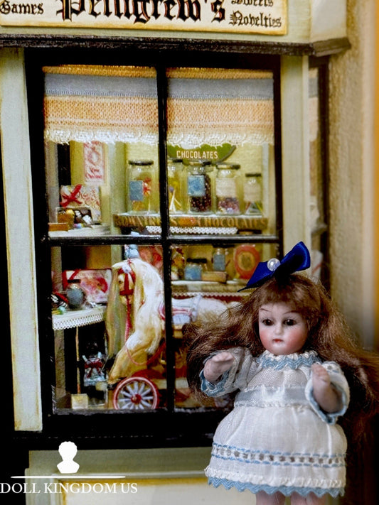 Antique German 3 1/2” All Bisque Mignonette Dollhouse Doll