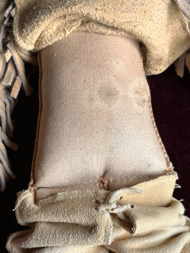 Rare Large Antique German 13” Native American Indian Bisque Head Doll Cloth Body