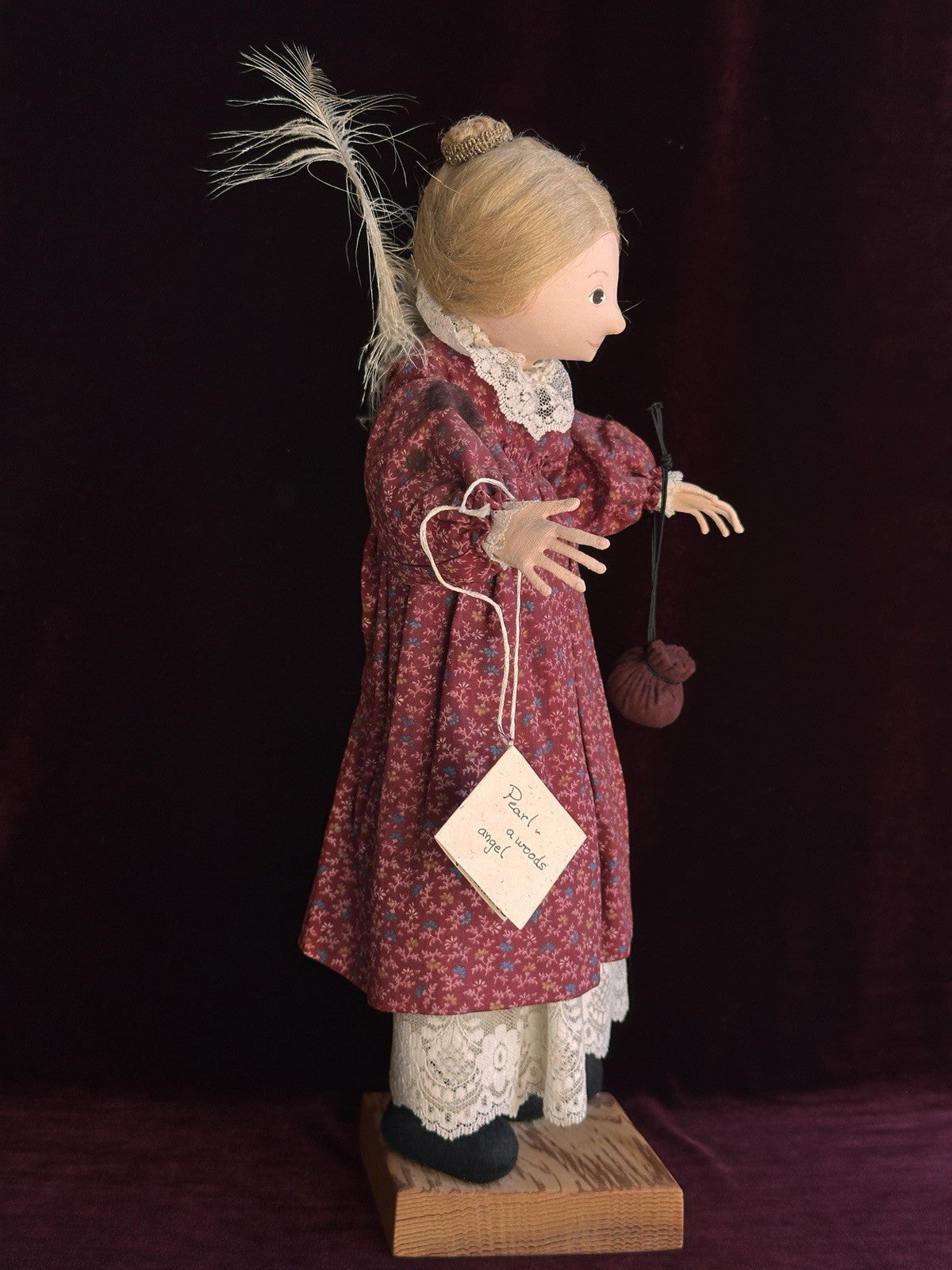 Vintage NIADA Artist Ellen Turner Cloth Painted Handmade 17” Doll with Tag