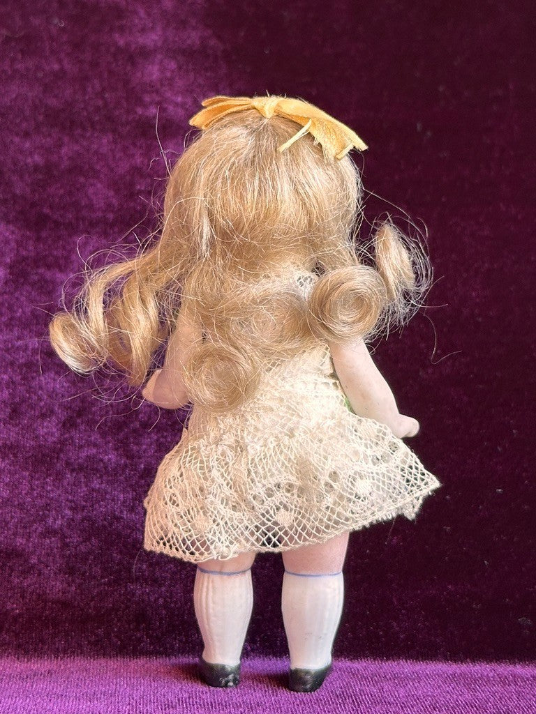 Antique German 4.5” Kestner All Bisque Mignonette Doll Closed Mouth