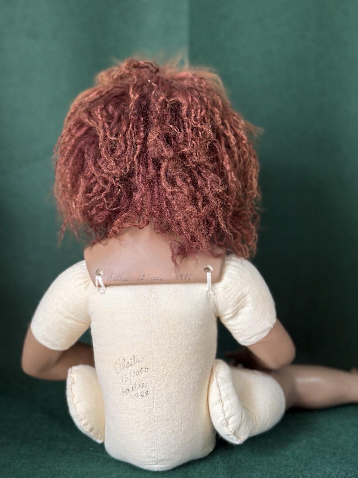Artist Collectible Resin 19” Doll AA  “Hattie” By Pat Thompson Vlasta Dolls Tag