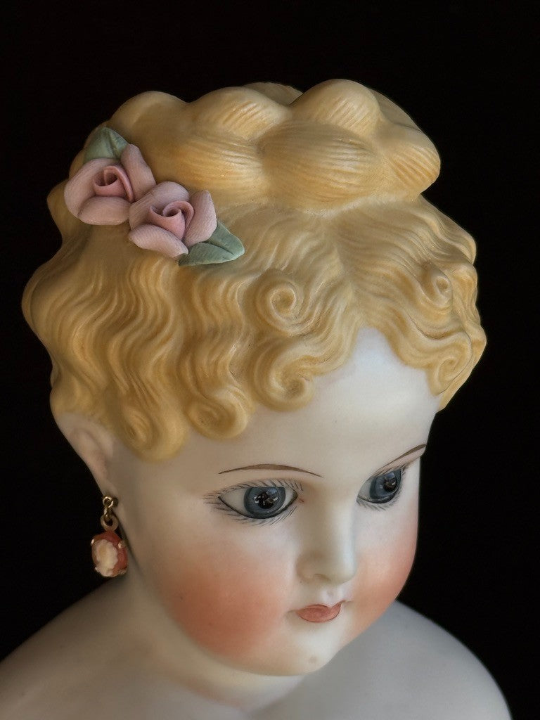 Vintage 1967 Reproduction of Turned Bisque Head Parian 18.5” Fashion Lady Doll