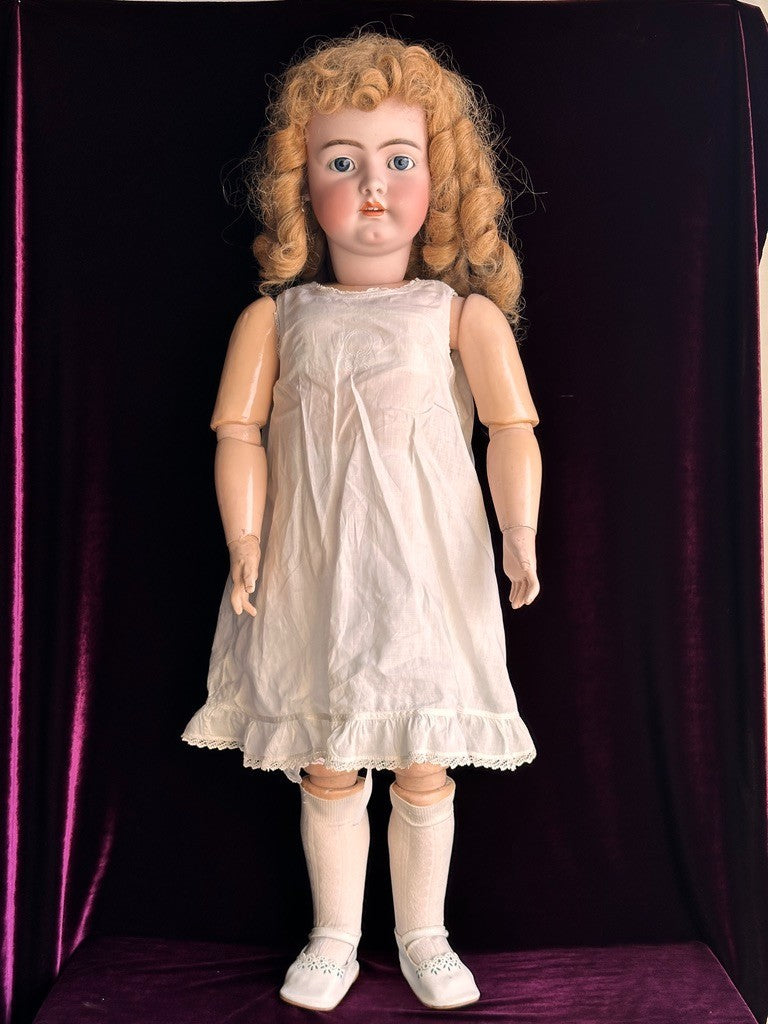 Huge Antique German 36" Franz Schmidt 85 Bisque Head Doll
