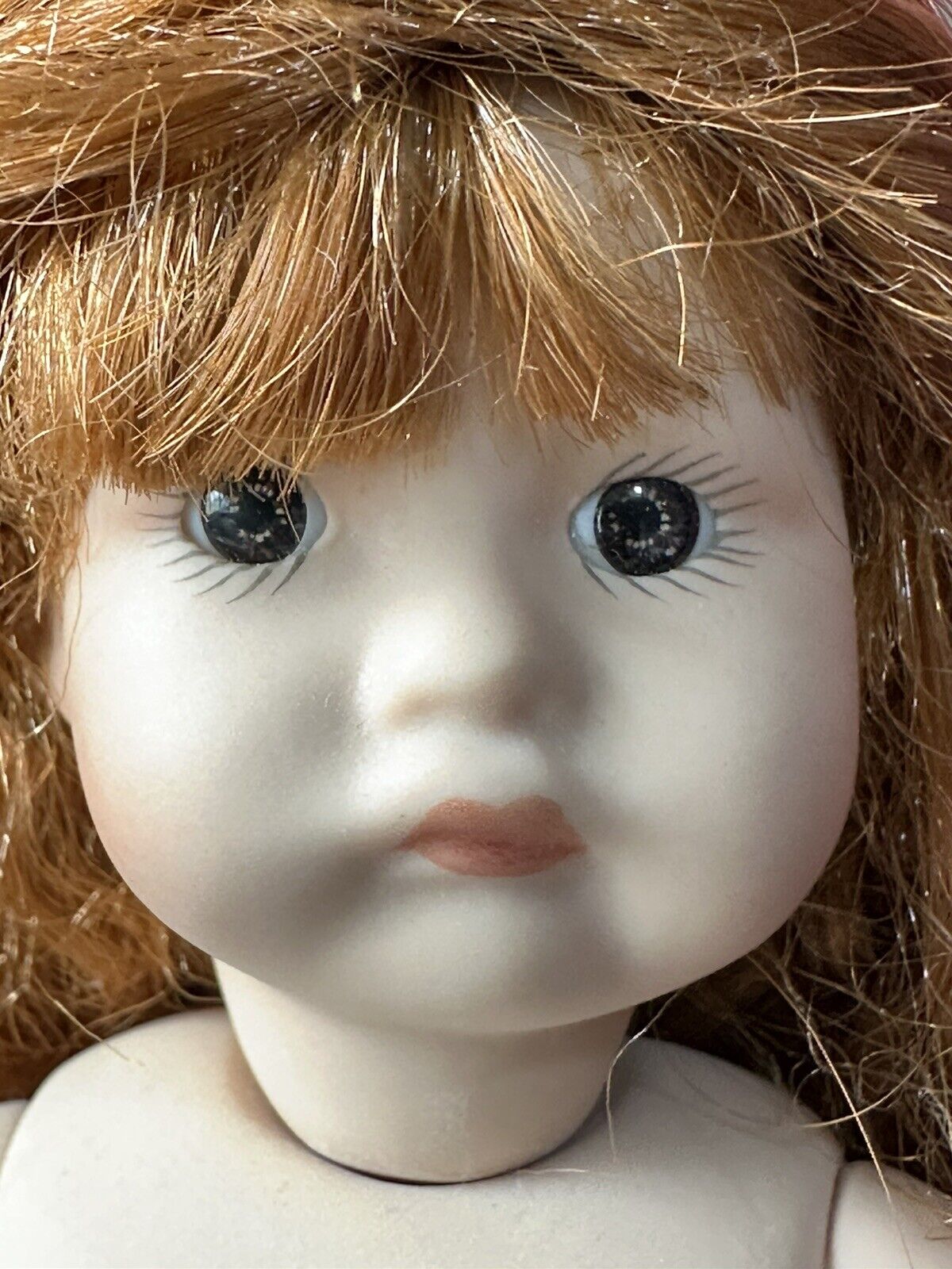 Collectible Reproduction of Antique Mignonette Pouty Face Porcelain 8” Doll