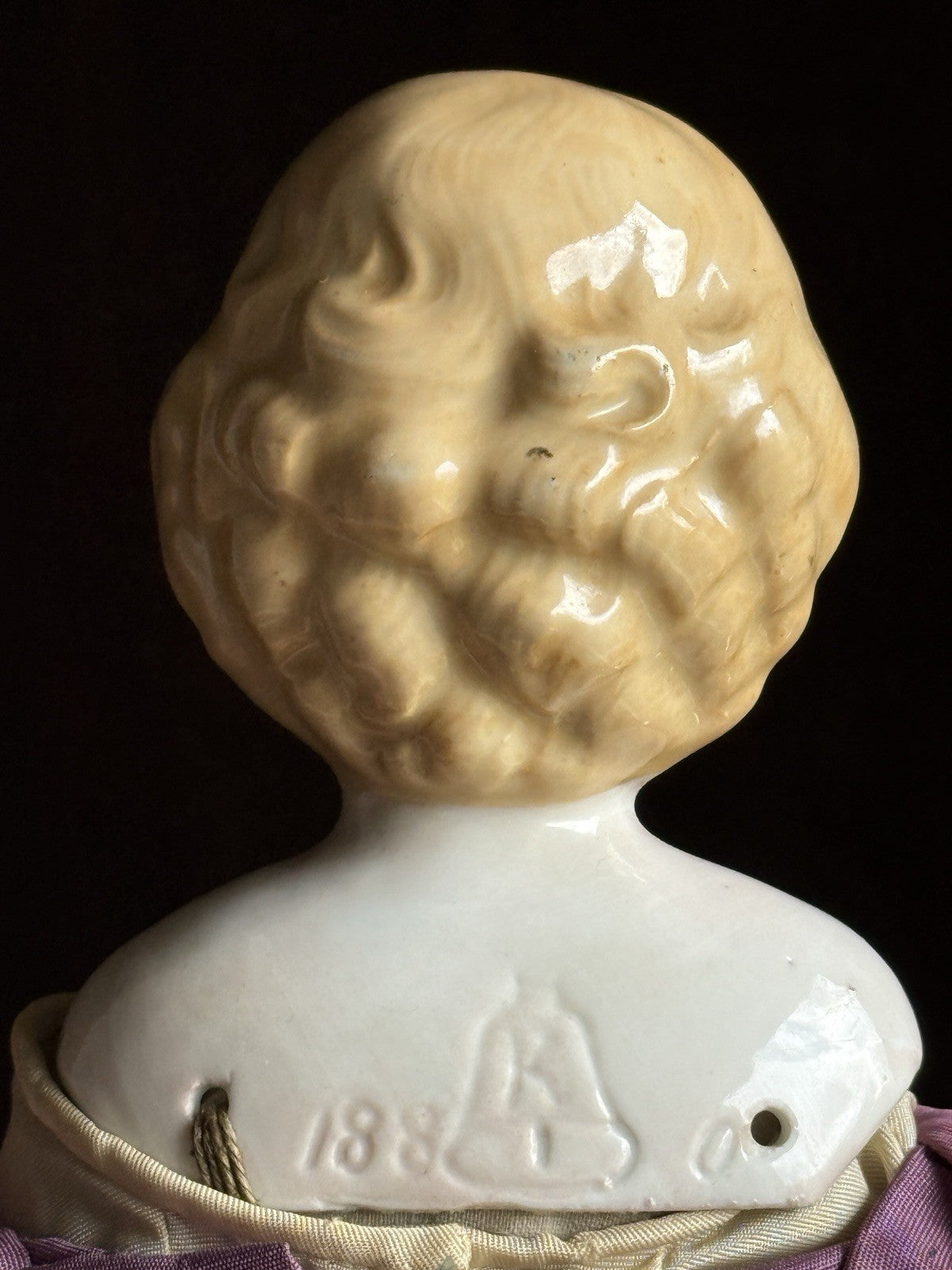 Antique German 15.5” Kling 188 China Shoulder Head Doll