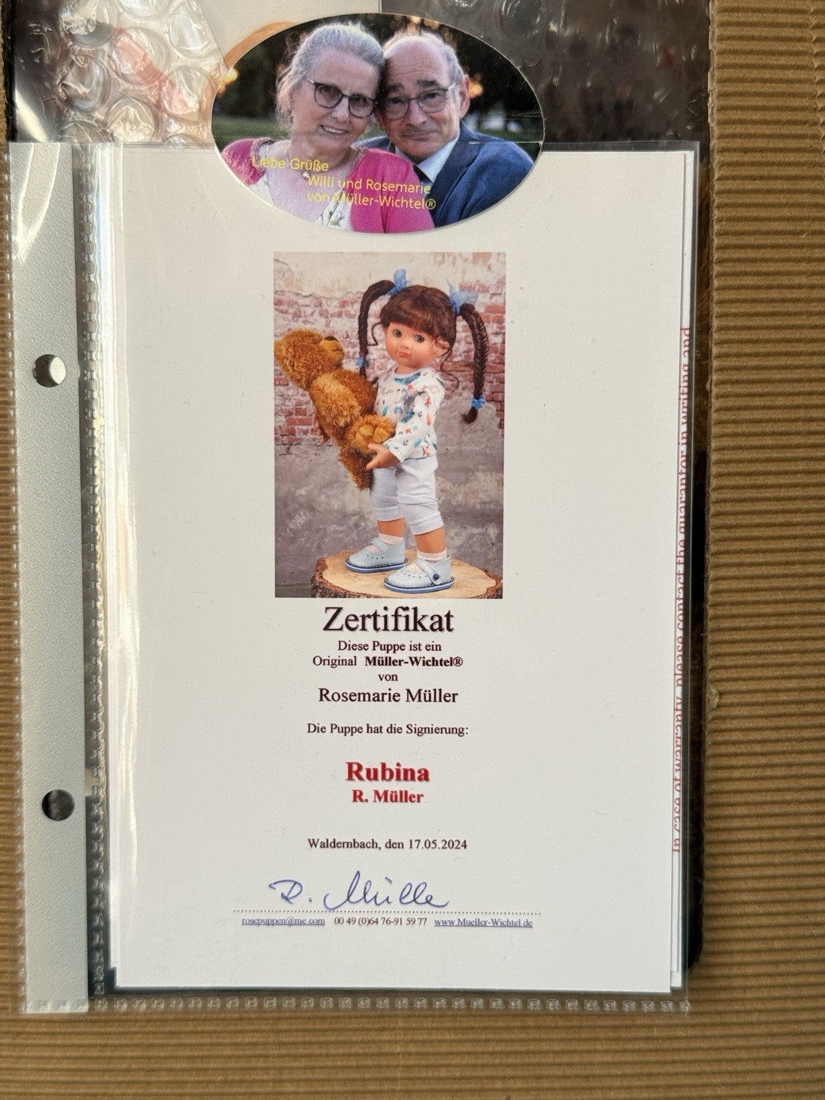 MIB Artist Wichtel Muller 12” Vinyl Doll “Rubina” Box/COA/Toy