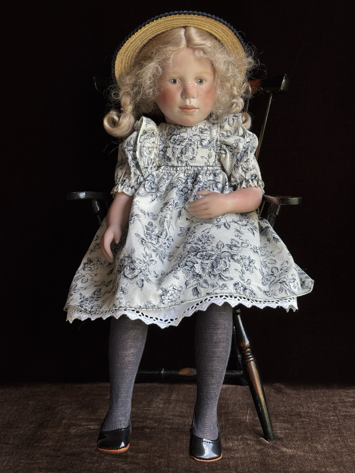 Set of 2 Porcelain Cloth Dolls by Artist Verena Eising