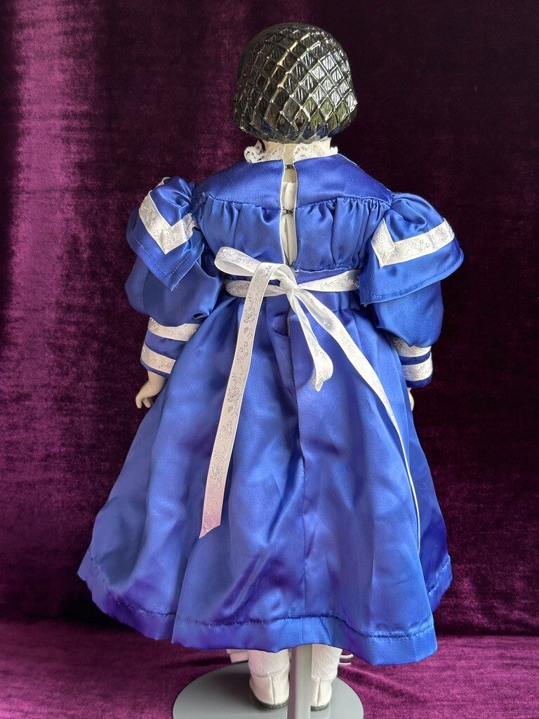 Rare Antique German 20.5” Alice Hairdo Headband and Snood China Head Doll