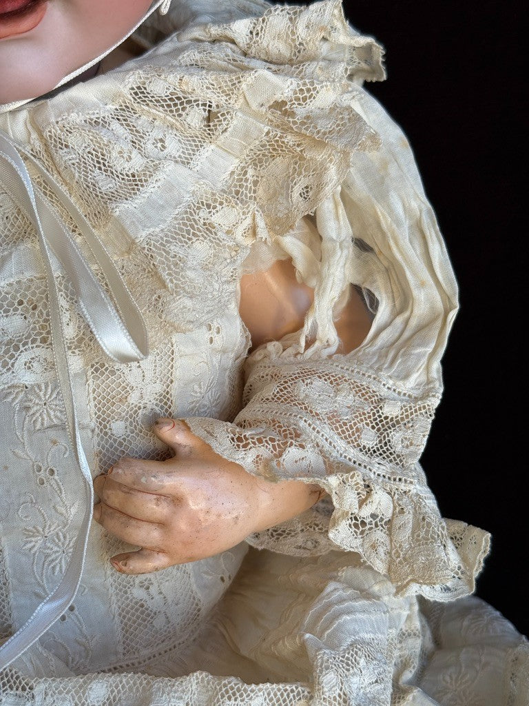 Antique German 16” Hilda Kestner 245 Bisque Head Baby Doll