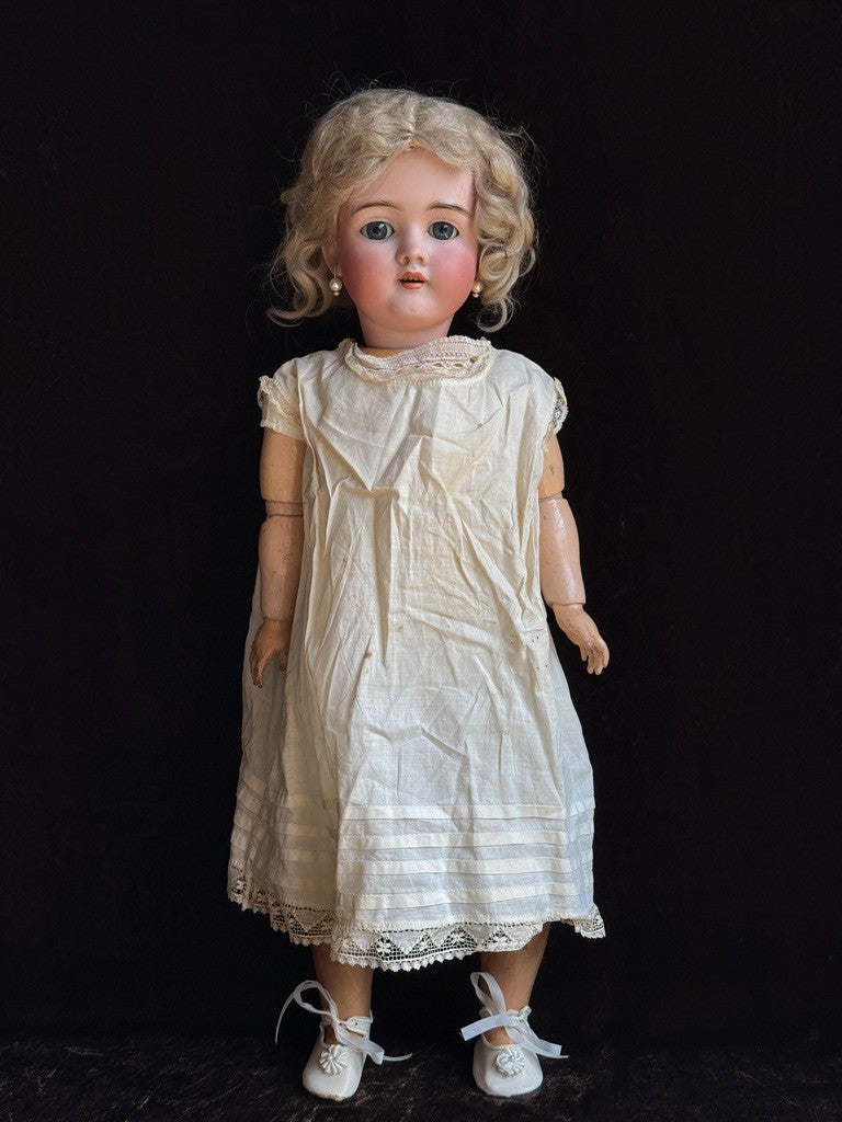 Antique German 23” Walkure Bisque Head Composition Body Doll