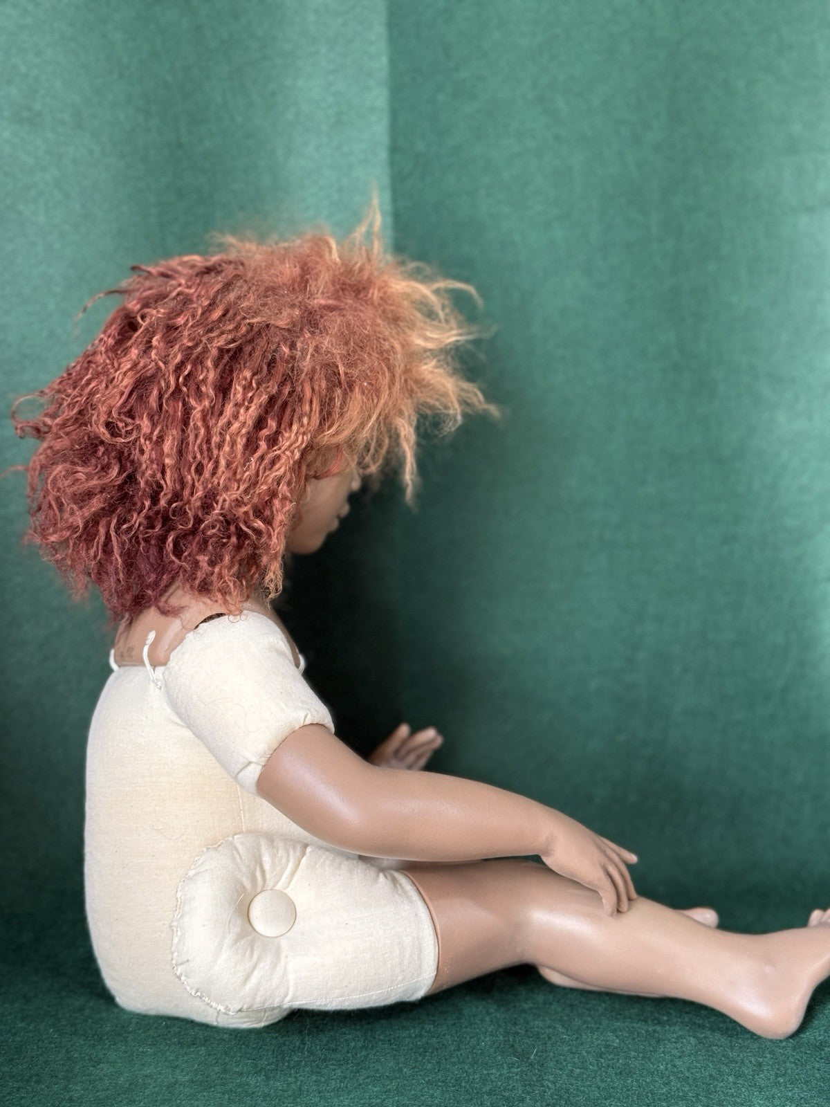 Artist Collectible Resin 19” Doll AA  “Hattie” By Pat Thompson Vlasta Dolls Tag
