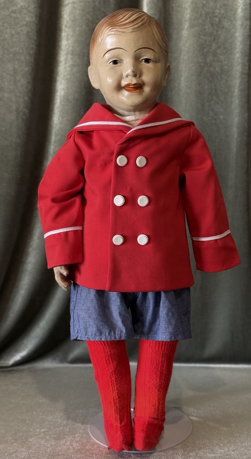 Antique American 1918 Butler Brothers 31” Carnival Boy Composition Doll