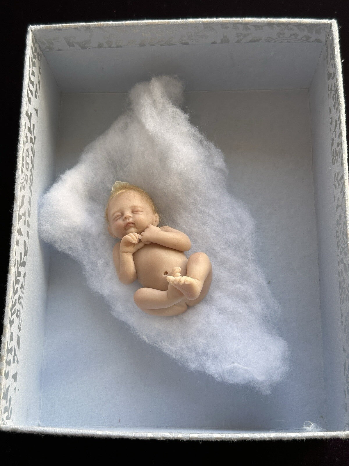 OOAK Miniature Polymer Reborn Laura Lee Wambach Baby Doll With COA and Box