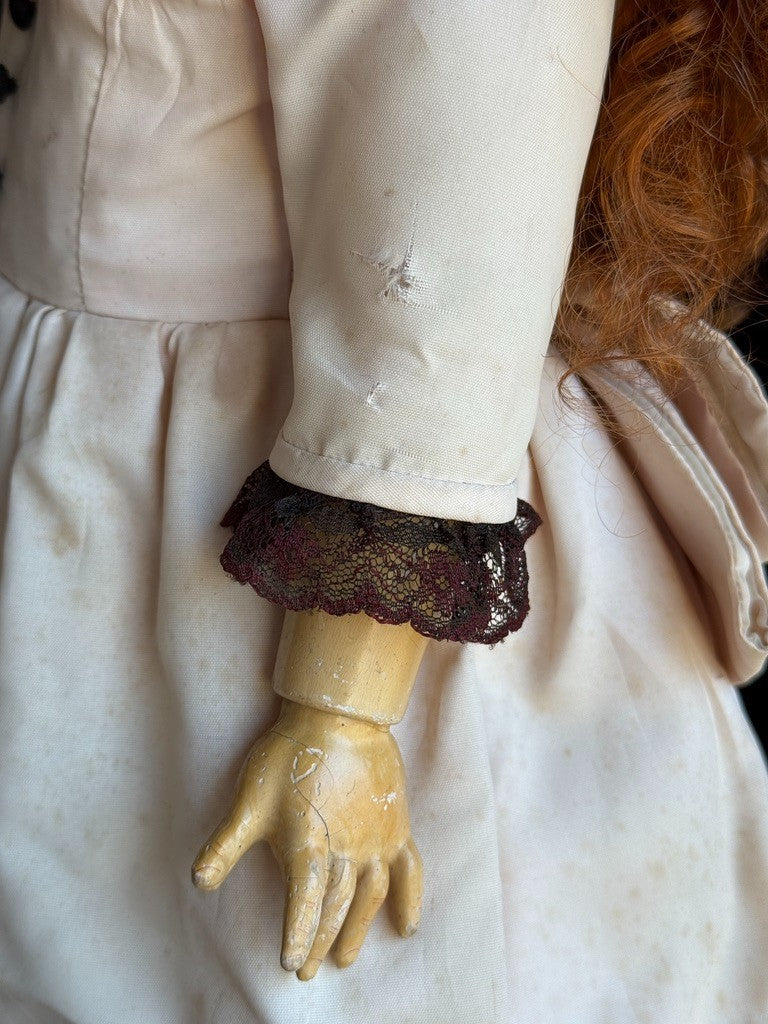 Antique German 25” Queen Louise Bisque Head Composition Body Doll