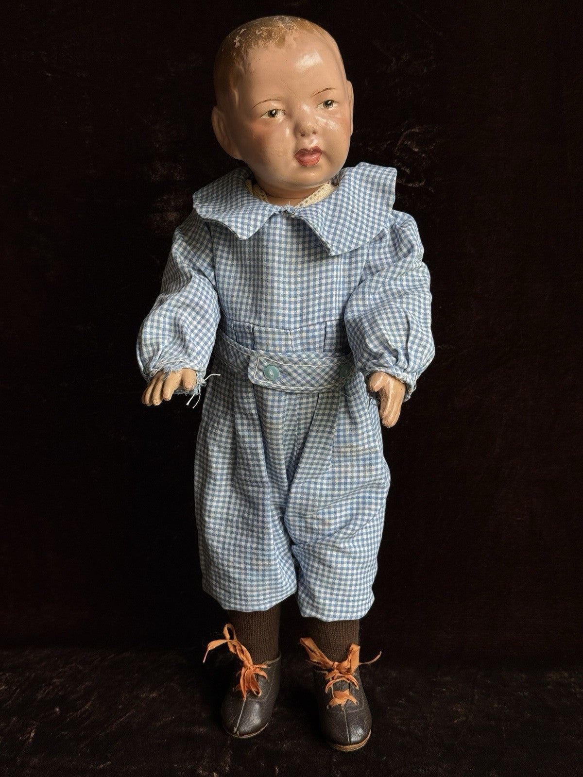 Rare Antique American 15” Schoenhut Tootsie Wootsie Wooden Jointed Boy Doll