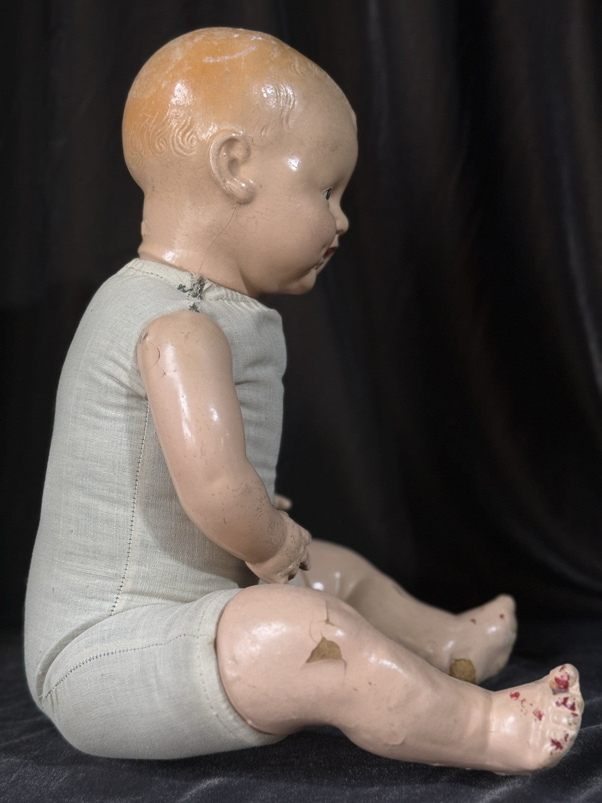Vintage American E.I.H Horsman Composition 20” Doll “Dimples”