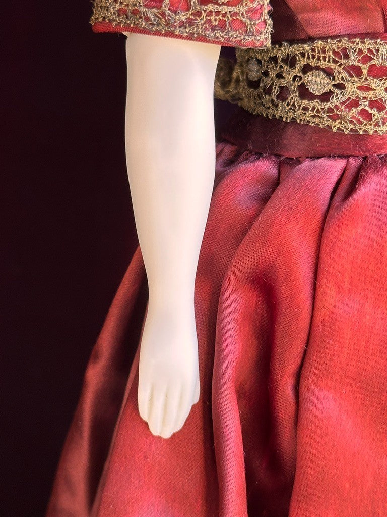 Vintage 16” Porcelain Parian China Pierced Ears Fashion Doll