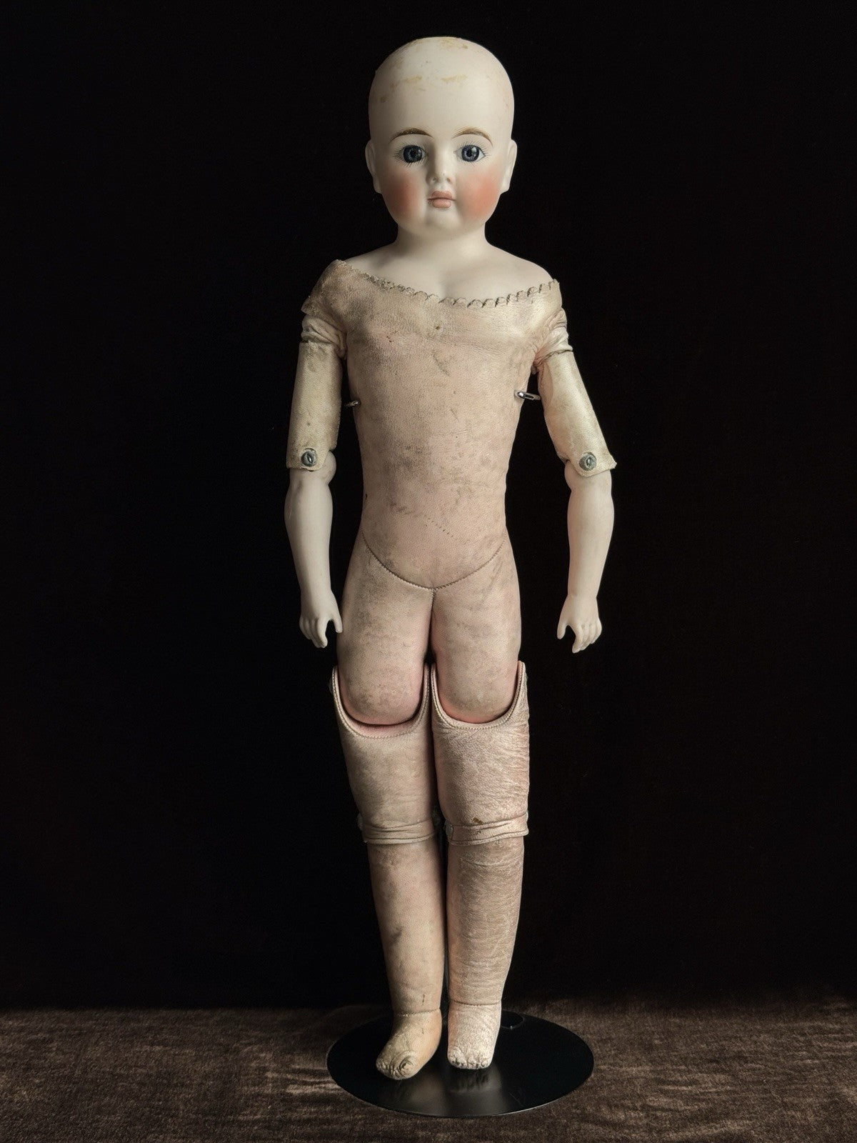 Antique German 20.5” Kling Solid Dome Bisque Shoulder Head Doll