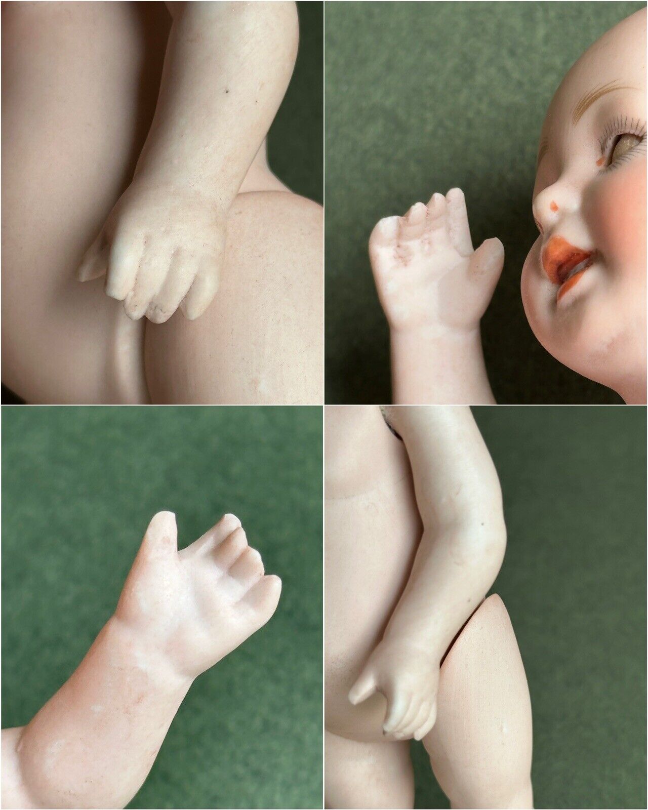 Rare Antique German All Bisque 6.75" Kestner 178 Miniature Toddler Doll + Extras