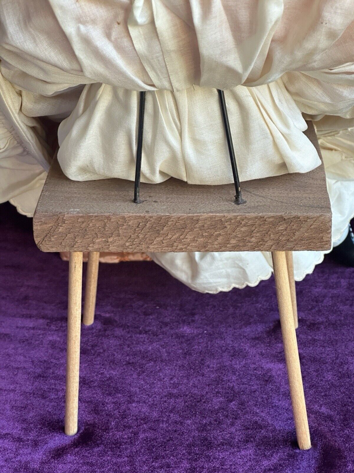 Antique German Lowbrow China Shoulder Head Doll with Chair