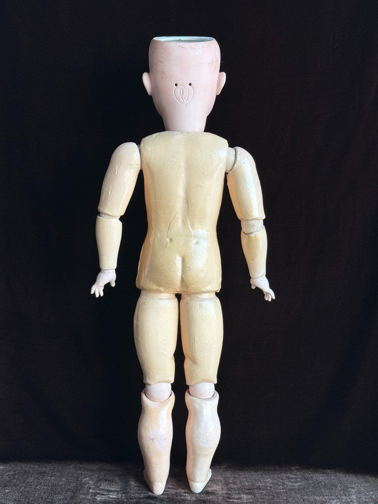 Antique German 26" Bruno Schmidt Bisque Head Doll