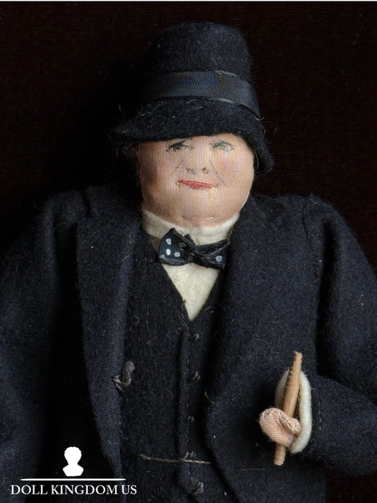 Vintage 9.5” Winston Churchill Made in England by Liberty of London Cloth Doll