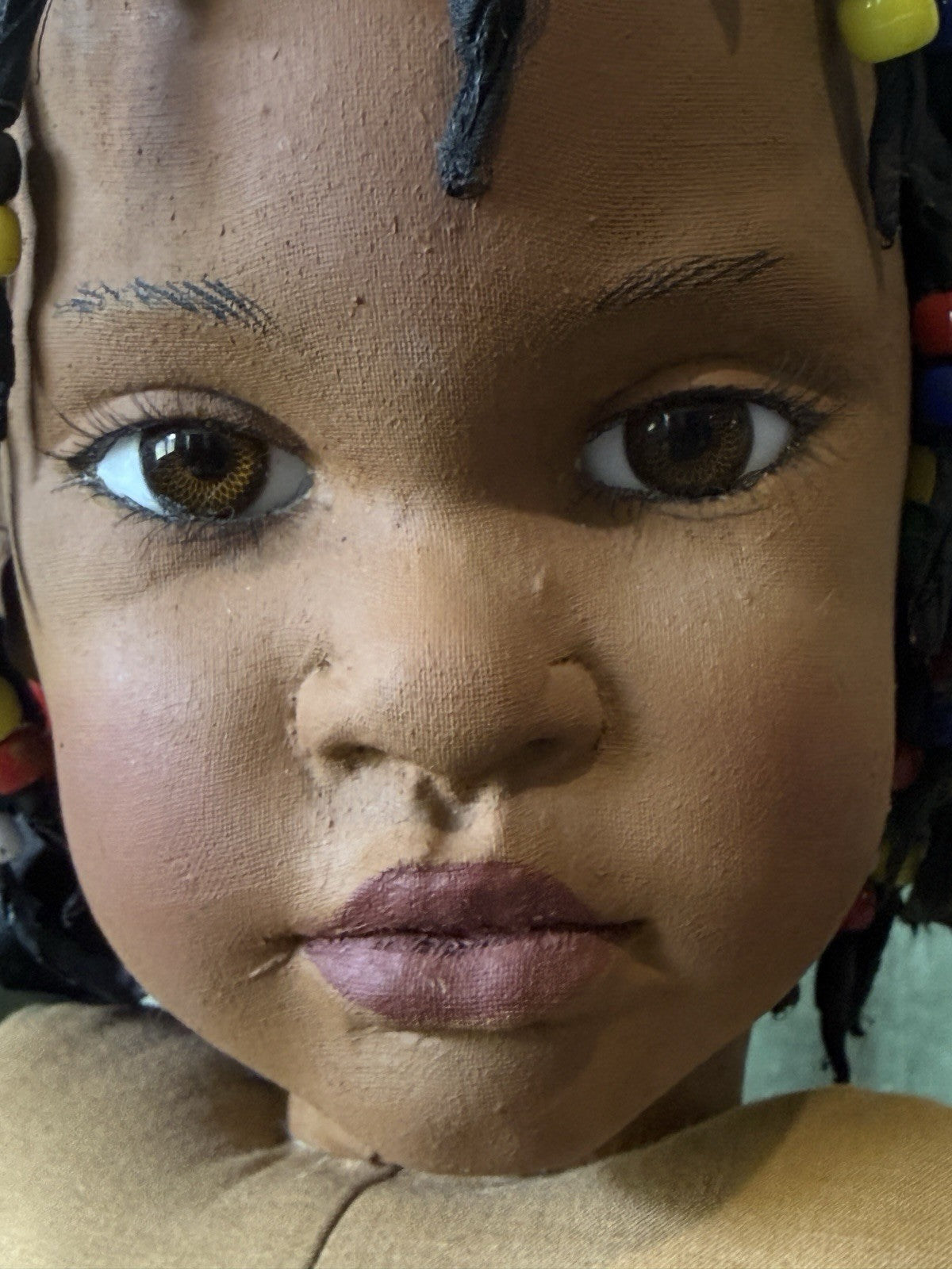 OOAK (?) Handmade Cloth And Papier-mâché Like AA 28” Doll