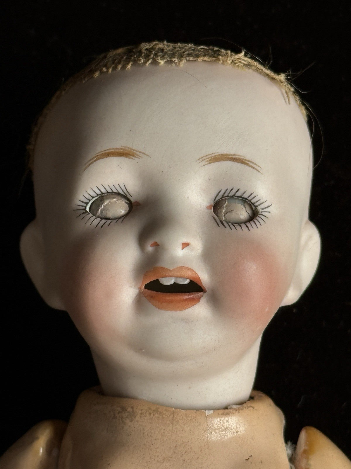 2 Miniature German/Japan Bisque Head Babies Kestner and Morimura Brothers Dolls
